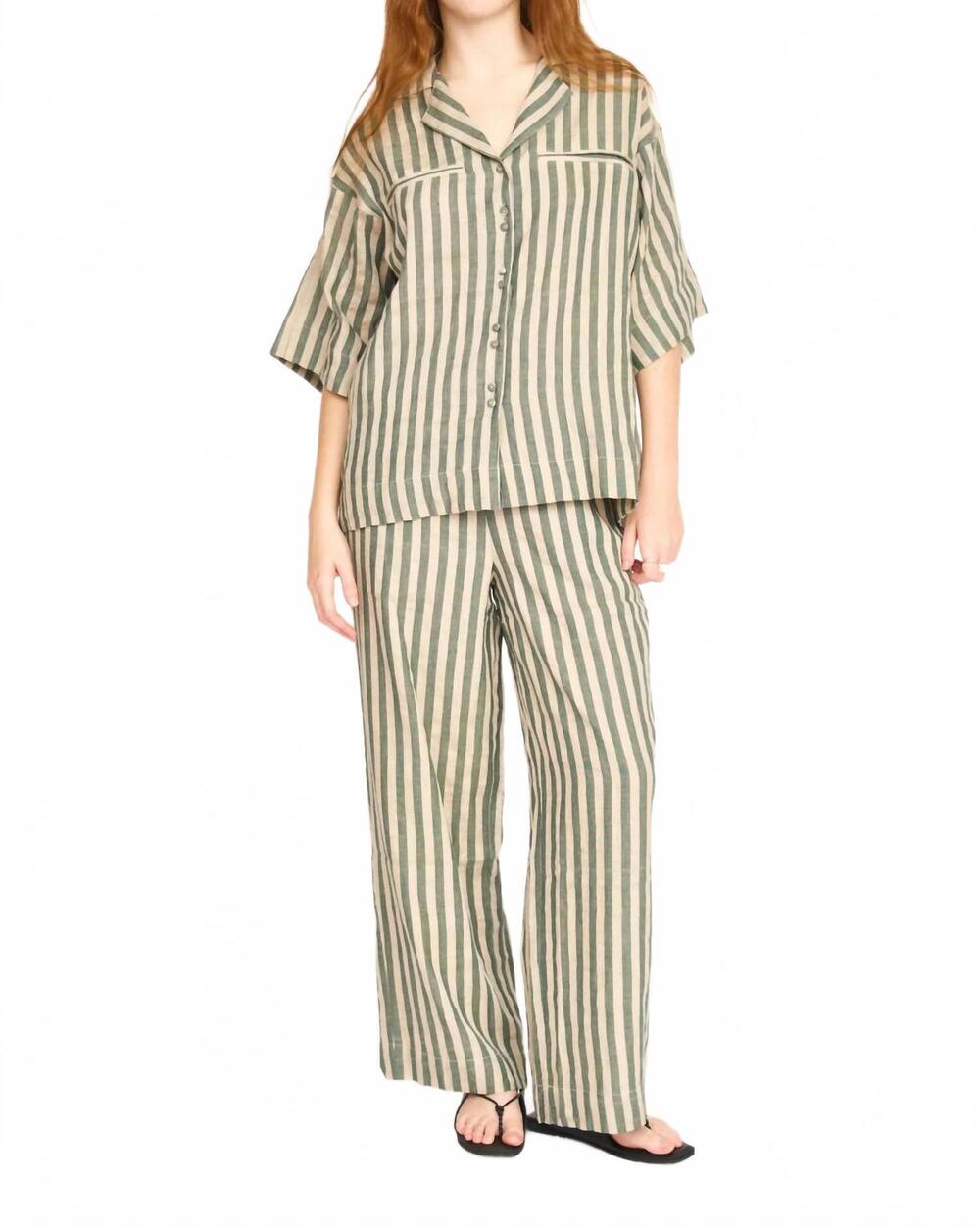 NEW MIRTH baden straight-leg pant in safari stripe